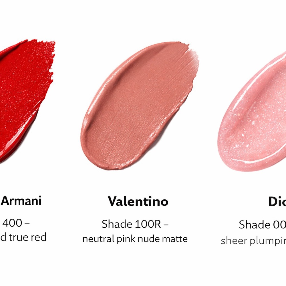 Luxury Lip Mini Bundle Dior Valentino Armani | Travel Size Lipstick & Gloss Set - Picture 7 of 7